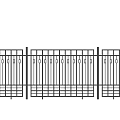 Black Metal Fence With Vertical Bars For Garden Security And Privacy