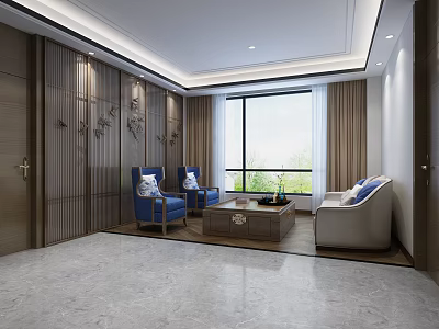 New Chinese-style living room 3d model