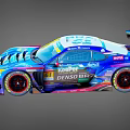 Sleek Racing Car With Colorful Livery Rear Wing Sponsor Logos And Race Number 66