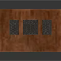 Vintage Interior Design With Wooden Walls Doors And Iron Grille Windows On Light Tile Floor