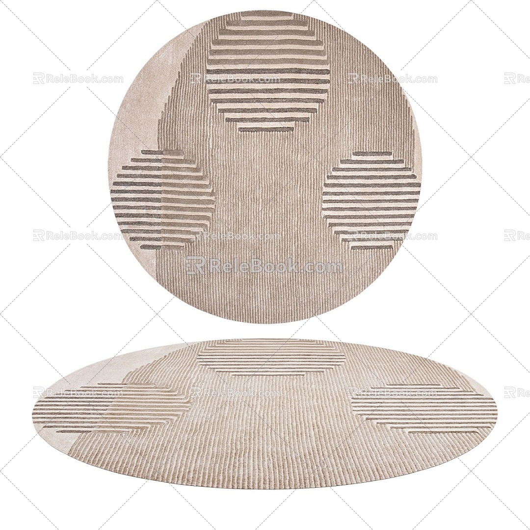 Nordic Simple Round Carpet 3d model