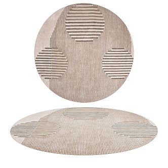 Nordic Simple Round Carpet 3d model