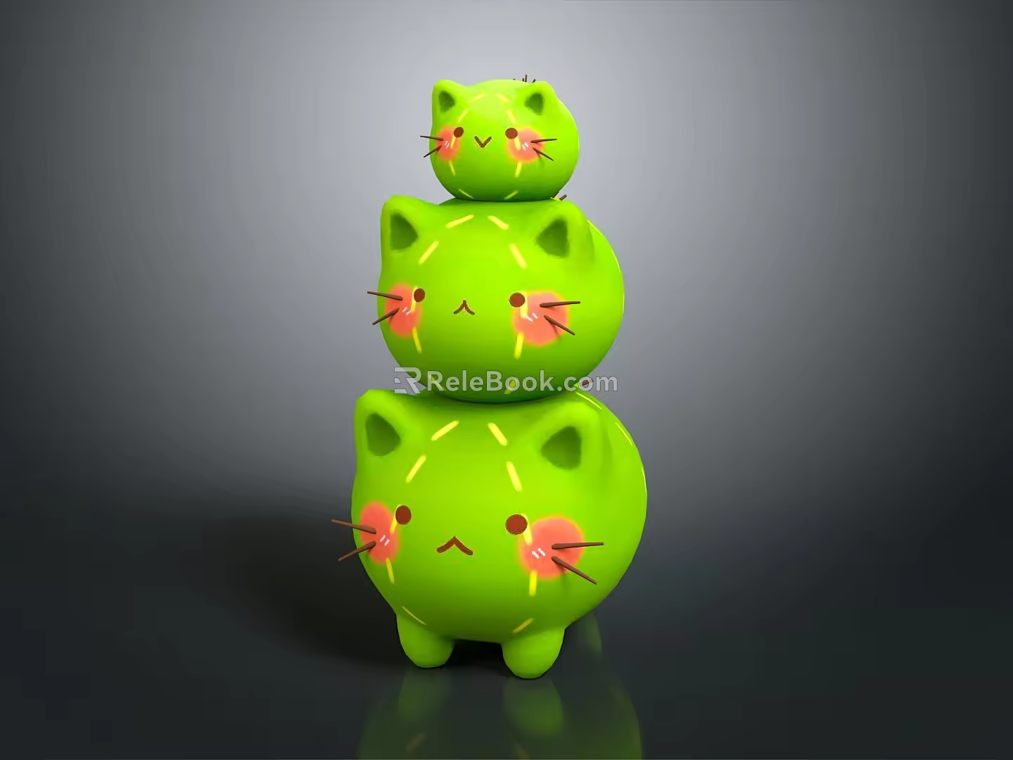 Modern game character kitten 3d model