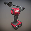 Cordless Battery Powered Drill With Red Black Design And High Performance Features 3d model