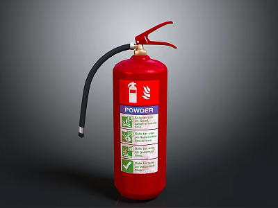 Red Powder Fire Extinguisher Essential Safety Tool For Home Use 3d model