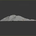 White Mountain Terrain Landscape With Undulating Surface And Brown Spots On Gray Background 3d model