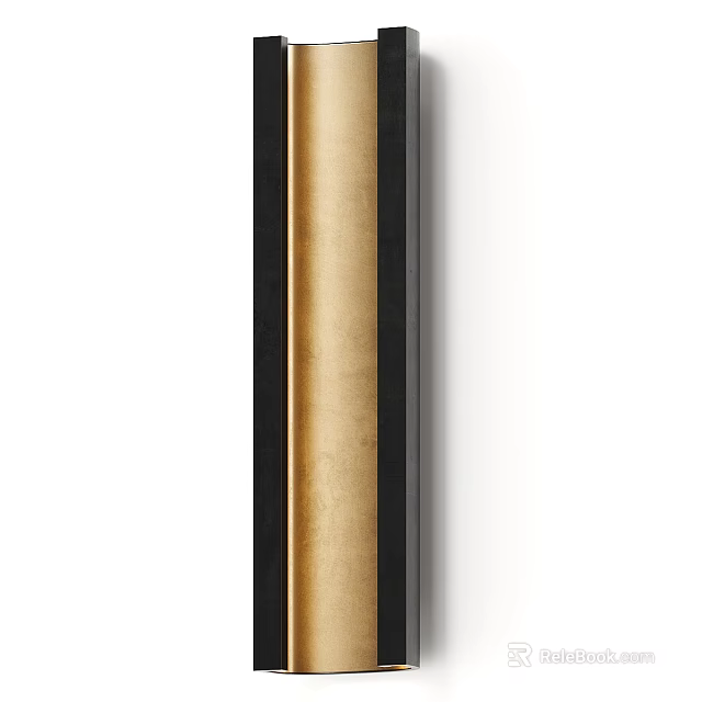 Elegant Modern Gold Wall Lamp With Black Frame And Sleek Design 3d model 