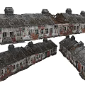 Old Industrial Factory Complex Featuring Connected Buildings Damaged Roofs And Weathered Brick Walls