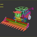 Yellow Agricultural Combine Harvester With Black Cab Large Tires And Sharp Cutting Header