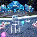 Starry Night Event Stage Design With Shell Structure LOGO Ocean Elements And Trees 3d model