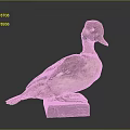 Detailed Duck Taxidermy Specimen Mounted On Black Base With Gray Background