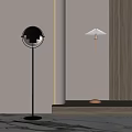 Modern Floor Lamps with Round and Umbrella Shades Curved Straight Poles and Metal Wood Accents