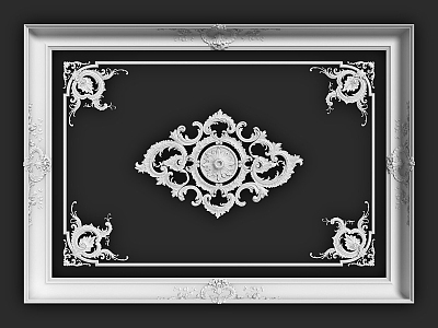 French ceiling plaster line ceiling carved ceiling model