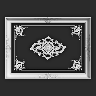 French ceiling plaster line ceiling carved ceiling 3d model