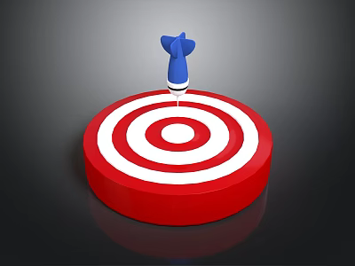 The Dart As A Precision Weapon Striking The Red And White Target Center 3d model