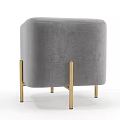 Square Velvet Stools in Gray Green Blue with Modern Gold Legs Design