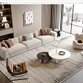 Modern sofa coffee table combination 3d model