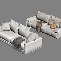 Light Colored Two Seater Sofas With Throw Pillows Blankets And Modern Style