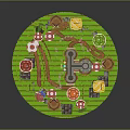 Mario Game Landscape With Red Mushrooms Green Pipes Brick Paths Question Mark Blocks And Coins