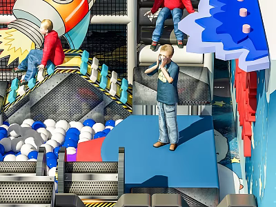 Commercial Playground Equipment With Slides Climbing Structures For Children Safe Play 3d model