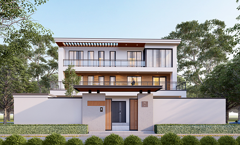 Modern single-family villa 3d model