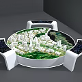 Innovative Commercial Display Equipment with Circular Design City Model and Interactive Screens