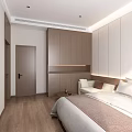 Modern Hotel Guest Room With King Bed Beige Sofa Coffee Table And TV