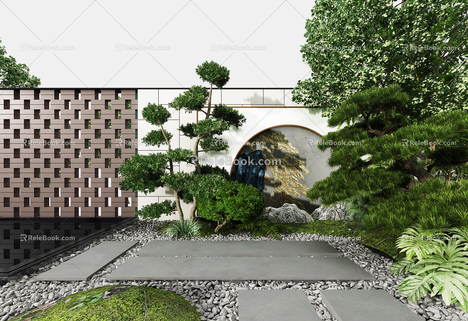 Landscape sketch interior landscape landscape wall courtyard landscape landscape small landscape plant collocation modeling 3d model