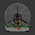 Green Fan Boat With Caged Propeller Gray Interior And Seat Structure