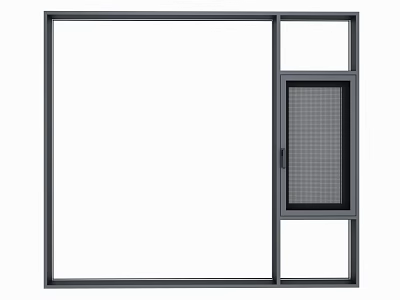 Modern Black Casement Window With Screen Panel And Sturdy Frame Design For Home Use 3d model