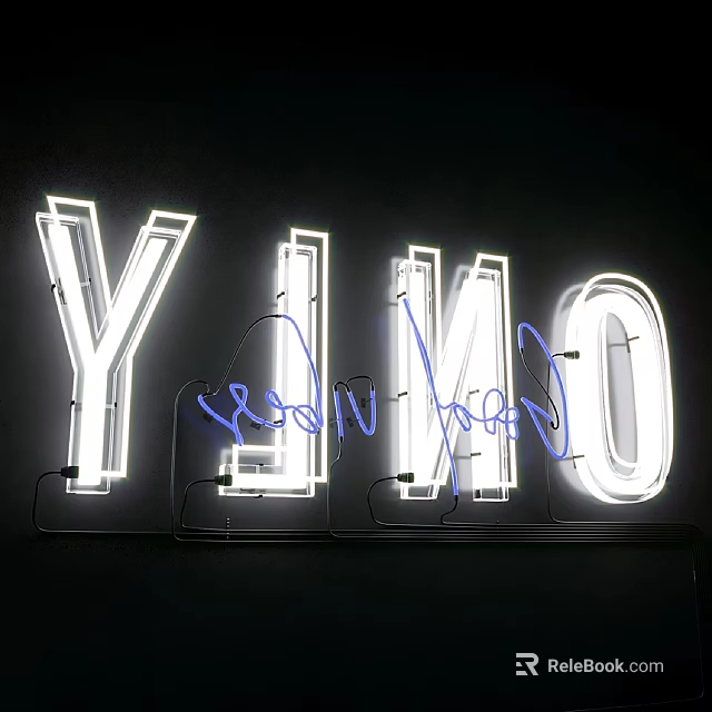 Outdoor Neon Illuminated Letter Lights with Bright Glow for Night Decoration 3d model 