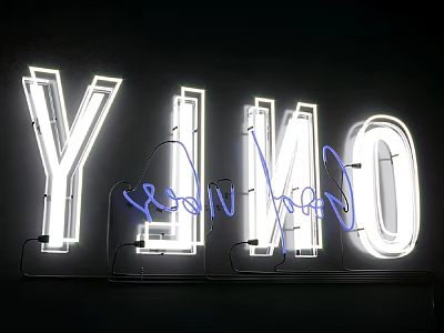 Outdoor Neon Illuminated Letter Lights with Bright Glow for Night Decoration 3d model