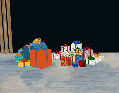 Modern Gift Box 3d model