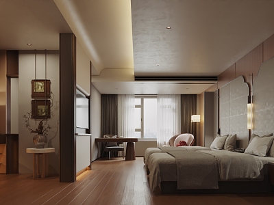 New Chinese Hotel Double Room 3d model