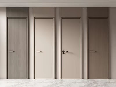 Modern Hinged Interior Doors with Multiple Neutral Finishes for Home Design 3d model
