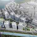 Modern Waterfront Residential Buildings With Lush Greenery And Scenic Seaside View