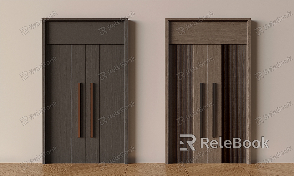 Modern Light Luxury Double Door Solid Wood Double Door Flat Door model