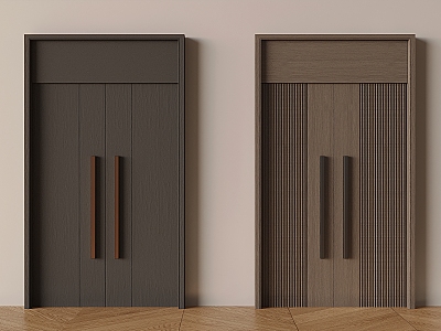 Modern Light Luxury Double Door Solid Wood Double Door Flat Door model