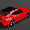 Red Sports Car Featuring Black Roof Sleek Design And Sporty Exterior Details