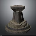 Natural Stone Decorative Fountain With Tiered Base And Hexagonal Top Structure