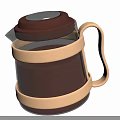 Stylish Brown And Beige Kitchen Kettle With Transparent Body Strap Design And Handle
