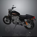 Black Motorcycle with Orange Accents Modern Design Leather Seat and Chrome Exhaust