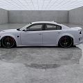 White Sporty Sedan With Sleek Exterior And Black Alloy Wheels In Modern Indoor Studio