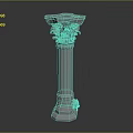 Classical White Architectural Column With Ornate Capital And Fluted Shaft Pedestal Base