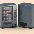 Dark Blue Commercial Vending Machines with Transparent Display Windows and Beverage Selection