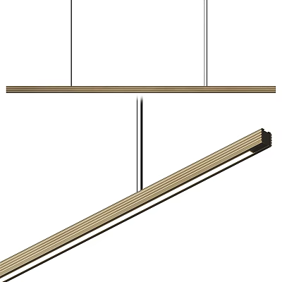 Modern Linear Pendant Light Fixture With Metal Frame For Contemporary Kitchen Area 3d model