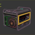 Portable Black Yellow Generator With Control Panel Cooling Fan And Power Supply Features 3d model