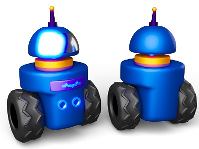 Cartoon style robot base robot 3d model