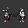 Fantasy Characters And Magical Creatures In Elegant Outfits With Dynamic Stances And Mythical Elements 3d model