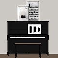 Musical Instrument Modern Piano 3d model